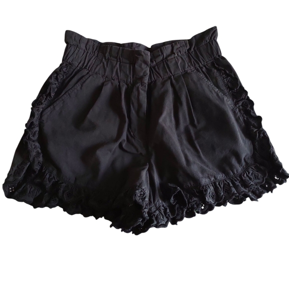 Sea New York Pants - Sea New York Size 8 Kiara Light Black High Rise 100% Cotton Eyelet Shorts